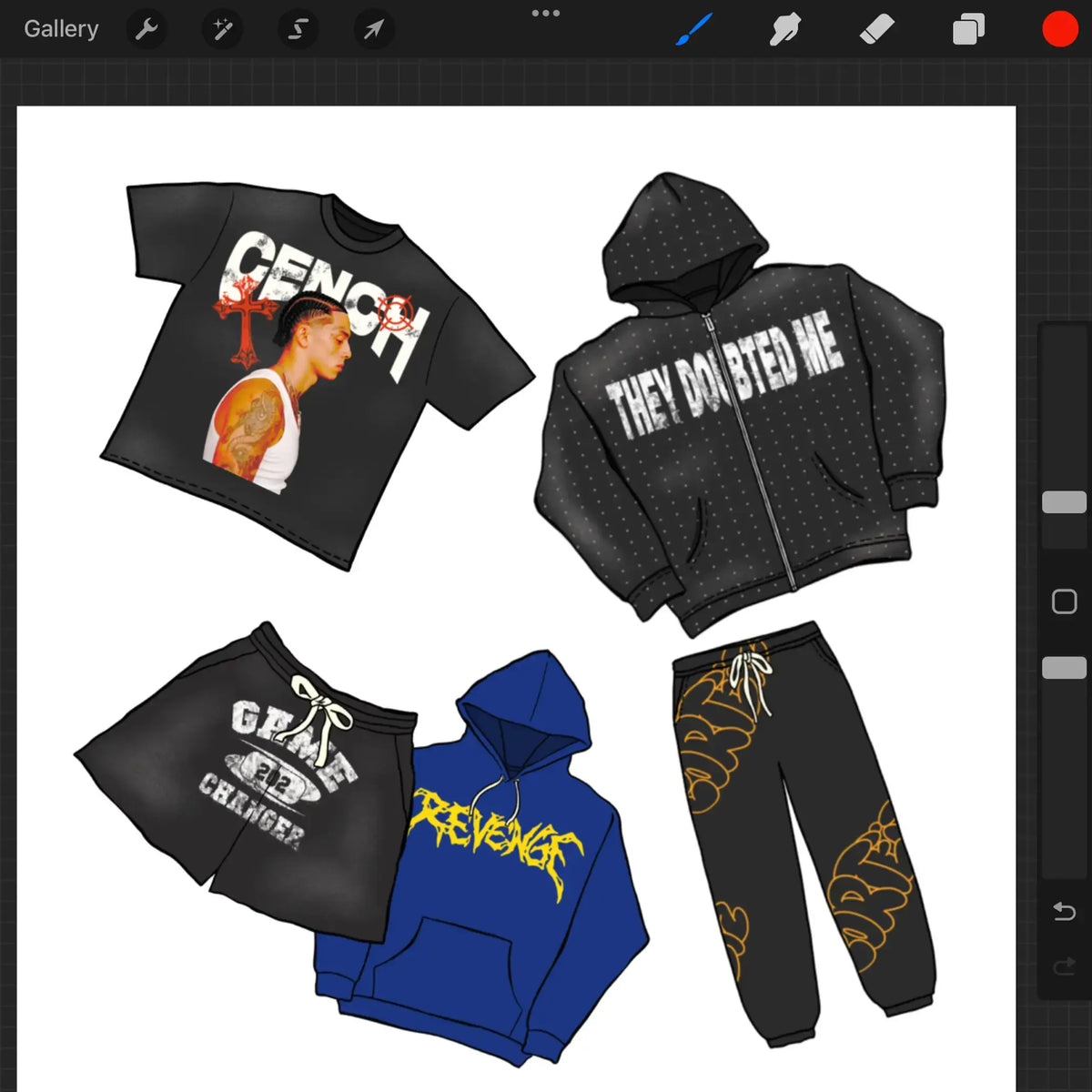 Drawdown Samples Mockups Basic Drawn Mockup Bundle — Procreate Clothing Mockup Pack | Ado ...