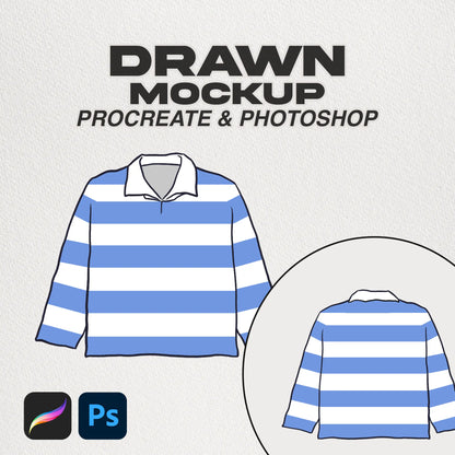 Rugby Shirt Drawn Procreate Mockup