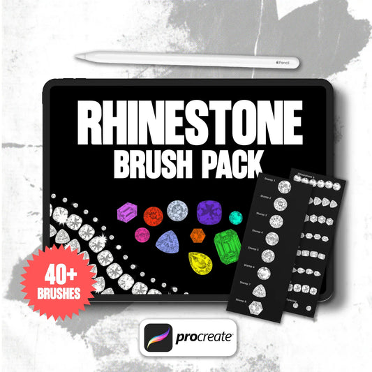 Rhinestone Brush Pack Cover – Luxurious, high-shine gem brushes for digital and clothing brand designs