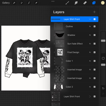 Layer Shirt Drawn Procreate Mockup