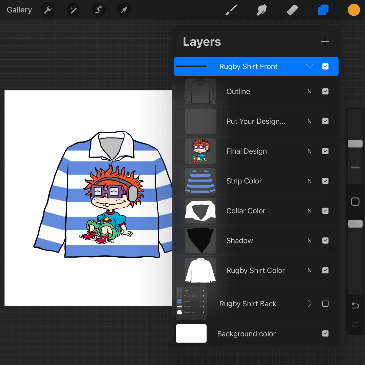 Rugby Shirt Drawn Procreate Mockup